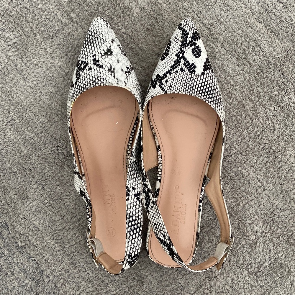 Snakeskin sling backs